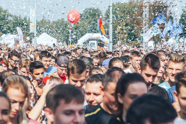 Septembre 2018 Minsk Biélorussie Grand Groupe Personnes Court Demi Marathon — Photo