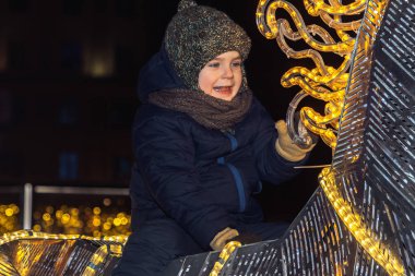 30 Aralık 2018 Minsk Beyaz Rusya yeni yıl kutlamaları Kent Meydanı.
