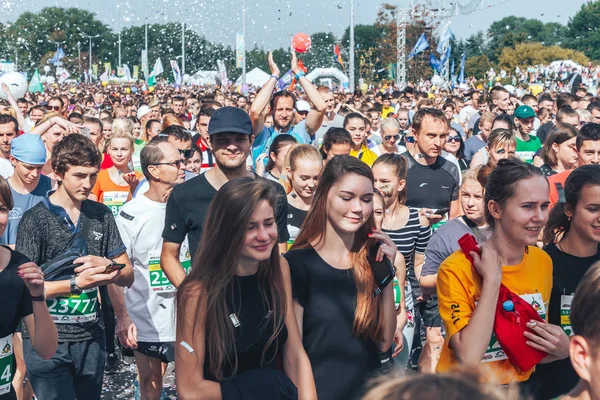 September 2018 Minsk Belarus Half Marathon Minsk 2018 Large Group — Zdjęcie stockowe