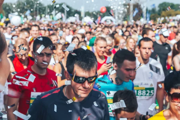 Setembro 2018 Minsk Bielorrússia Meia Maratona Minsk 2018 Grande Grupo — Fotografia de Stock