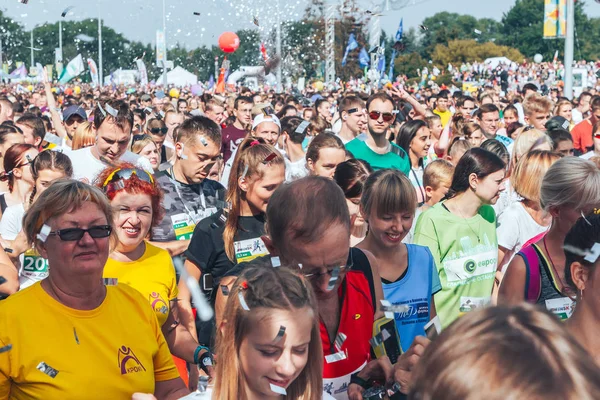 September 2018 Minsk Vitryssland Halv Marathon Minsk 2018 Stor Grupp — Stockfoto