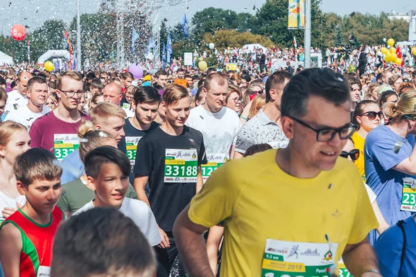 September 2018 Minsk Belarus Half Marathon Minsk 2018 Large Group — 图库照片