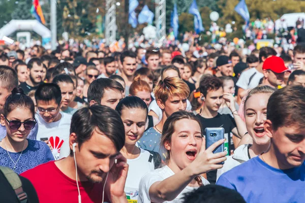 Septiembre 2018 Minsk Bielorrusia Media Maratón Minsk 2018 Gran Grupo —  Fotos de Stock