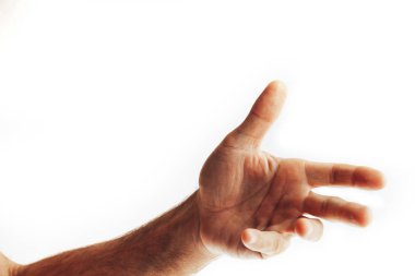 beyaz izole el eller in kırpılmış atış