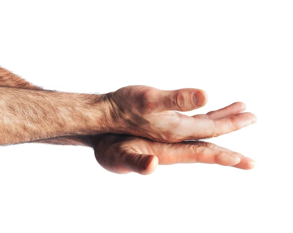 Beyaz Izole Kırpılmış Atış Eller Eller — Stok fotoğraf