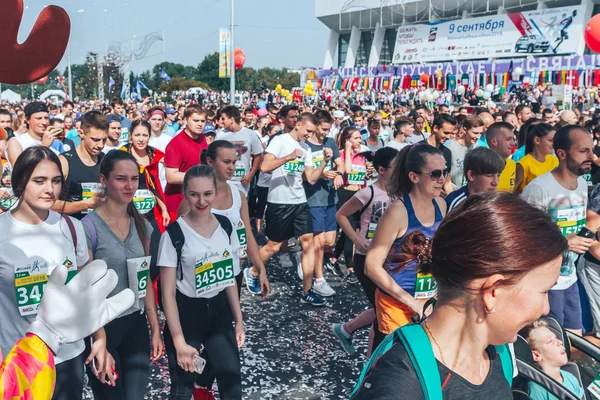 Σεπτεμβρίου 2018 Μινσκ Λευκορωσία Μισό Μαραθώνιο Μινσκ 2018 Μεγάλη Ομάδα — Φωτογραφία Αρχείου