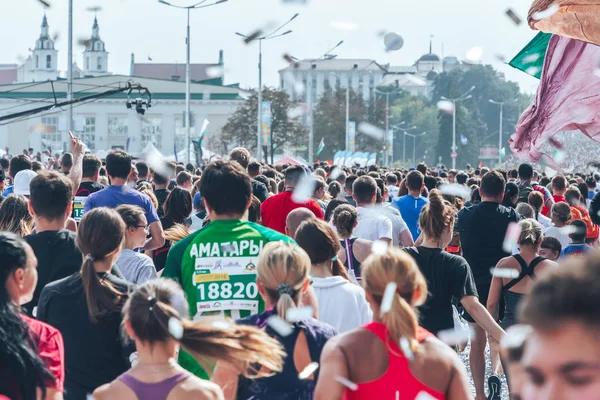September 2018 Minsk Belarus Half Marathon Minsk 2018 Large Group — Stock Photo, Image