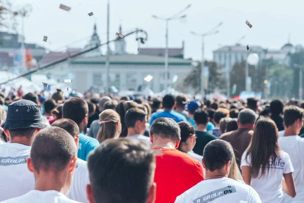 Września 2018 Mińsk Białoruś Half Marathon Mińsk 2018 Duża Grupa — Zdjęcie stockowe