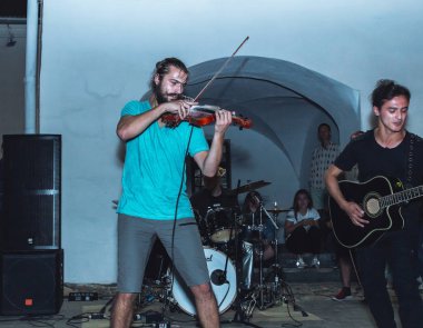 1 Eylül 2018 Minsk Beyaz Rusya sokak Şenlikleri akşam şehrin