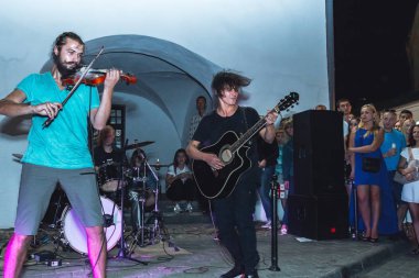 1 Eylül 2018 Minsk Beyaz Rusya sokak Şenlikleri akşam şehrin