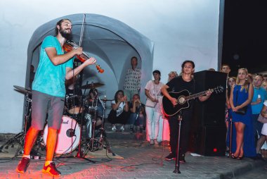 1 Eylül 2018 Minsk Beyaz Rusya sokak Şenlikleri akşam şehrin