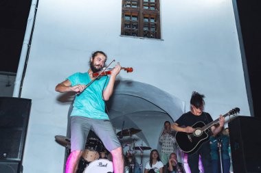 1 Eylül 2018 Minsk Beyaz Rusya sokak Şenlikleri akşam şehrin