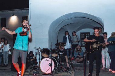 1 Eylül 2018 Minsk Beyaz Rusya sokak Şenlikleri akşam şehrin