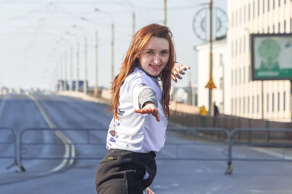 Marzo 2019 Minsk Belarús Carrera Del Día Mujer Marzo Chica — Foto de Stock