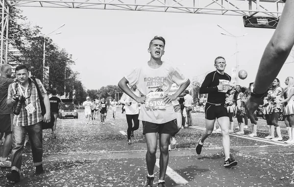 Setembro 2018 Minsk Belarus Meia Maratona Minsk 2018 Homens Correm — Fotografia de Stock