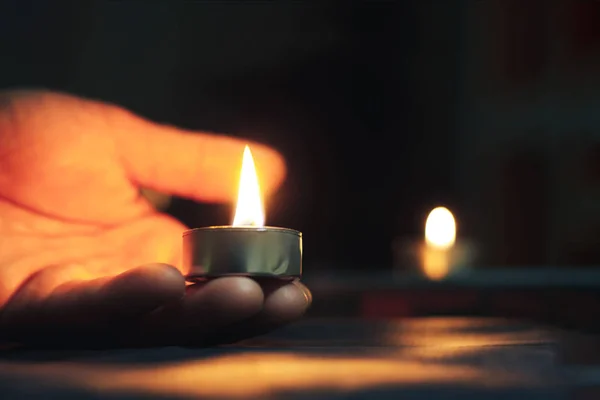Memorial Day Giornata Internazionale della Memoria dell'Olocausto La candela brucia — Foto Stock