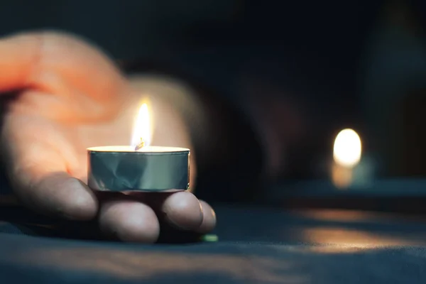 Memorial Day Mezinárodní den památky na holocaust Svíčka hoří — Stock fotografie