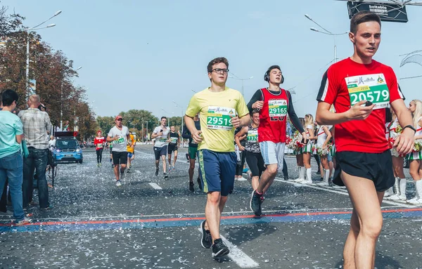 September 9, 2018 Minsk Belarus Half Marathon Minsk 2018 Running in the city — Stock Photo, Image