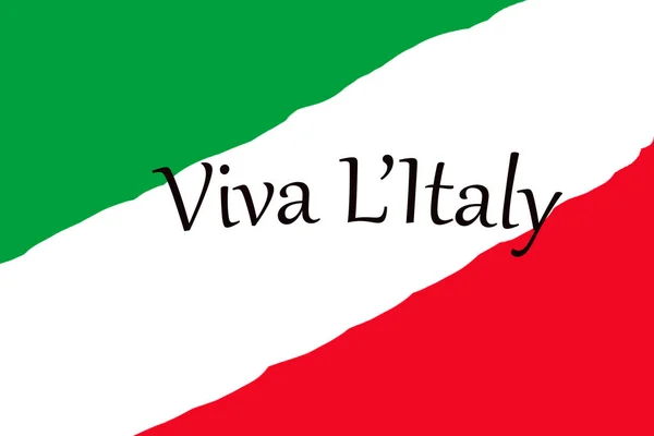 Ιταλική τρίχρωμη σημαία σε αφηρημένη εικόνα Viva Italy γράμμα. — Φωτογραφία Αρχείου