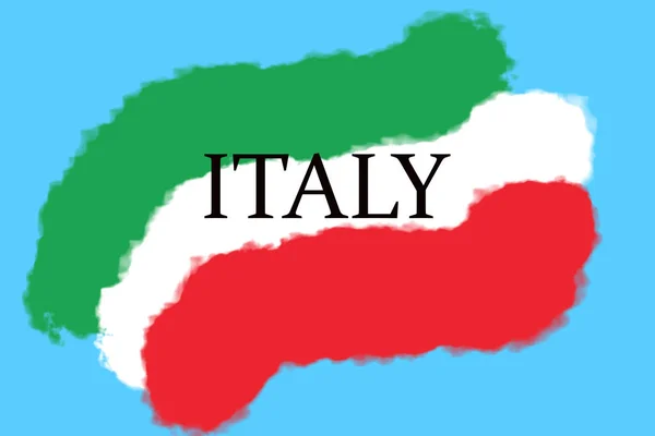 Italská triolor vlajka na abstraktním obrázku italské písmeno. — Stock fotografie