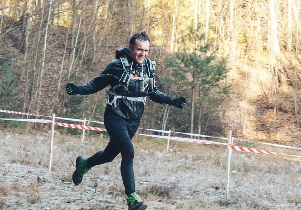 Noviembre 2018 Logoisk Belarus Beetle Trail Logoisk Atleta Corriendo Por — Foto de Stock