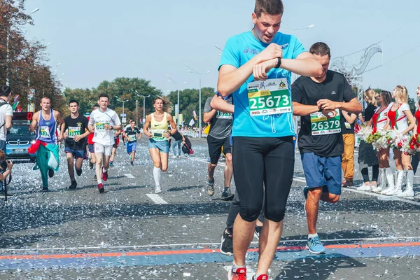 Setembro 2018 Minsk Belarus Meia Maratona Minsk 2018 Jovens Atletas — Fotografia de Stock