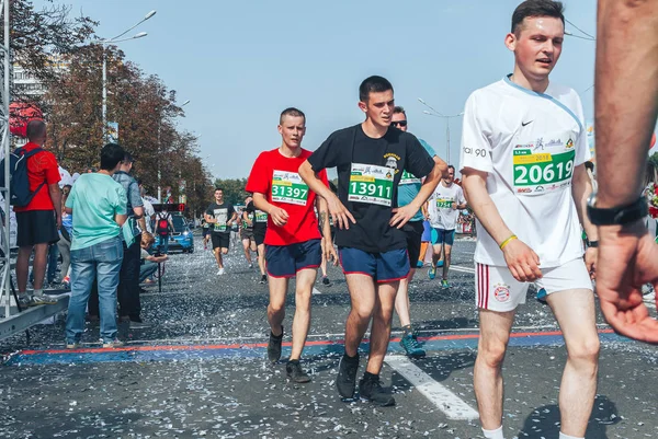 Setembro 2018 Minsk Belarus Meia Maratona Minsk 2018 Jovens Atletas — Fotografia de Stock