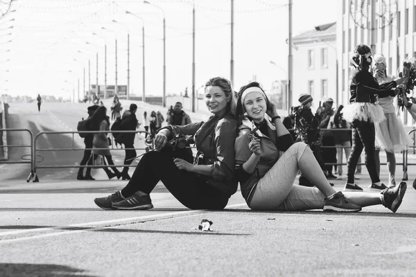 March 8, 2019 Minsk Belarus Race προς τιμήν των διακοπών για την Ημέρα της Γυναίκας στις 8 Μαρτίου — Φωτογραφία Αρχείου