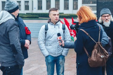 7 Kasım 2018 Minsk Beyaz Rusya yıldönümü büyük Ekim sosyalist devrim