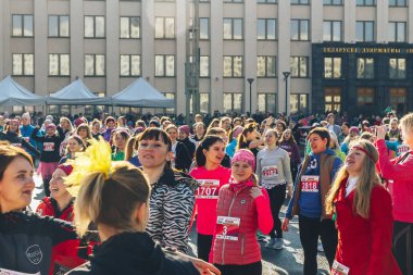8 Mart 2019, Minsk Belarus Yarışı Kadınlar Günü onuruna 8 Mart