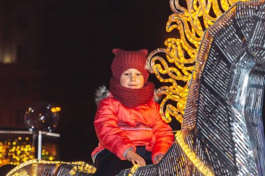 30 Aralık 2018 Minsk Belarus Yeni Yıl kutlamaları şehir meydanında.