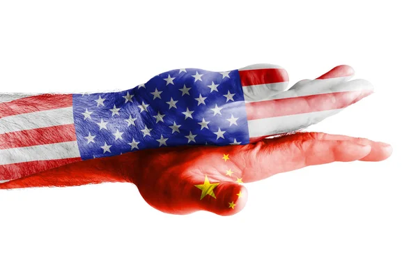 Bizimle Çin arasında kavram ticaret savaşı — Stok fotoğraf