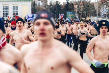 23 Şubat 2019 Minsk Belarus 23 Şubat bayramı onuruna gerçek erkekler yarışı