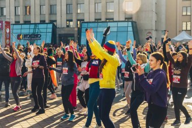 8 Mart 2019, Minsk Belarus Yarışı Kadınlar Günü onuruna 8 Mart