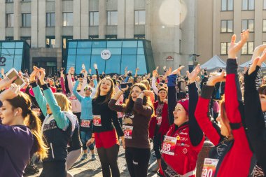 8 Mart 2019, Minsk Belarus Yarışı Kadınlar Günü onuruna 8 Mart