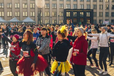 8 Mart 2019, Minsk Belarus Yarışı Kadınlar Günü onuruna 8 Mart