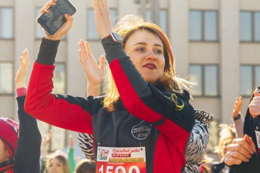 8 Mart 2019, Minsk Belarus Yarışı Kadınlar Günü onuruna 8 Mart