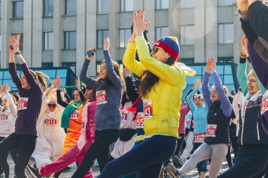 8 Mart 2019, Minsk Belarus Yarışı Kadınlar Günü onuruna 8 Mart