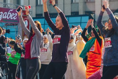 8 Mart 2019, Minsk Belarus Yarışı Kadınlar Günü onuruna 8 Mart