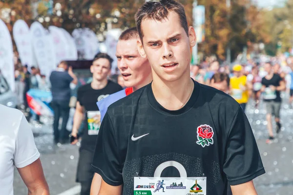 9. září 2018 Minsk Bělorusko Half Marathon Minsk 2018 Běh ve městě — Stock fotografie