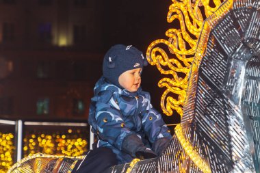 30 Aralık 2018 Minsk Belarus Yeni Yıl kutlamaları şehir meydanında.