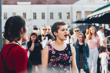 25 Mayıs 2019 Minsk Belarus Caddesi Şenlikleri