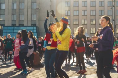 8 Mart 2019, Minsk Belarus Yarışı Kadınlar Günü onuruna 8 Mart