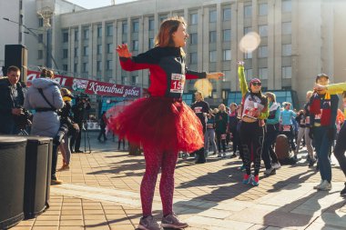 8 Mart 2019, Minsk Belarus Yarışı Kadınlar Günü onuruna 8 Mart