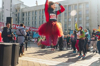 8 Mart 2019, Minsk Belarus Yarışı Kadınlar Günü onuruna 8 Mart
