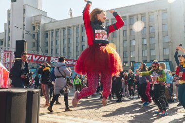 8 Mart 2019, Minsk Belarus Yarışı Kadınlar Günü onuruna 8 Mart