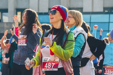 8 Mart 2019, Minsk Belarus Yarışı Kadınlar Günü onuruna 8 Mart