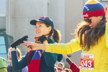 8 Mart 2019, Minsk Belarus Yarışı Kadınlar Günü onuruna 8 Mart