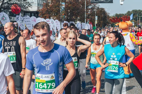 September 9, 2018 Minsk Belarus Half Marathon Minsk 2018 Running in the city — Stock Photo, Image