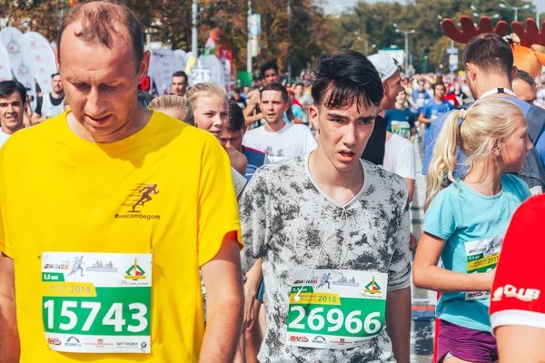 Septiembre 9, 2018 Minsk Bielorrusia Media Maratón Minsk 2018 Correr en la ciudad — Foto de Stock